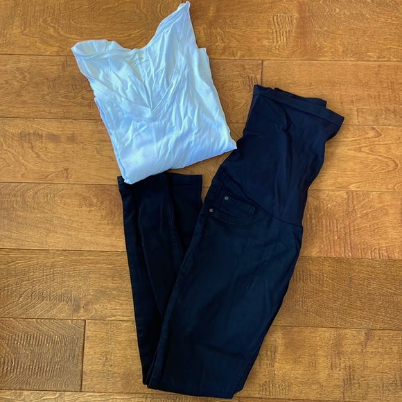 Indigo blue Small Petite black maternity pant - Picture 5 of 5